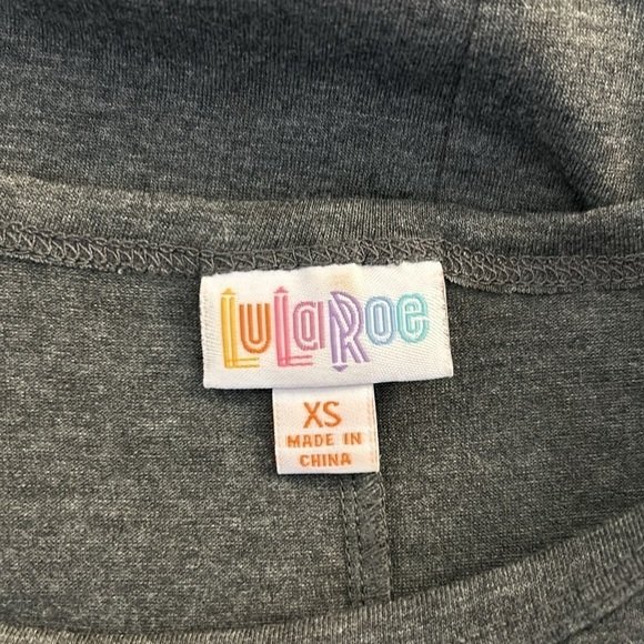 LulaRoe Charcoal Gray High Low Short Sleeve T-Shirt Dress Size XS - Picture 6 of 7